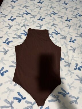 PINK Victoria's Secret Brown High-Neck Sleeveless Bodysuit